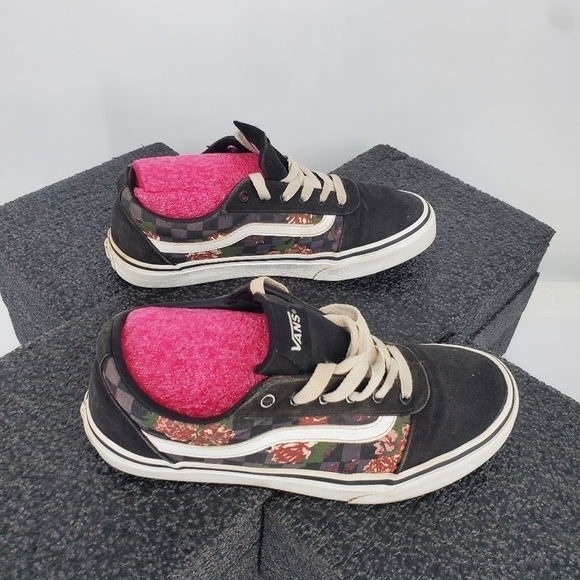 Vans Old Skool 508731 Low Top Black Floral Sneakers Size 4 Missy Youth Shoes - Picture 11 of 11